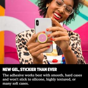 img 1 attached to PopSockets: PopGrip in Pink Lemonade - Customizable Swappable Top for Phones and Tablets