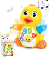 танцующая ходячая желтая утка-игрушка для младенцев: музыкальная, с светодиодными огнями, центр деятельности для малышей и развитие обучения - детская игрушка joyin. логотип