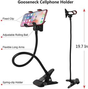 img 3 attached to Gooseneck Cellphone Holder Flexible Adjustable Bracket