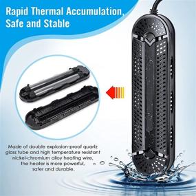 img 3 attached to AQQA 500W 800W Submersible Fish Tank Heater with Double Explosion-Proof Quartz Tubes, External LCD Display Controller - Ideal for Marine Saltwater and Freshwater Aquariums