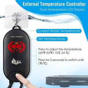 img 2 attached to AQQA 500W 800W Submersible Fish Tank Heater with Double Explosion-Proof Quartz Tubes, External LCD Display Controller - Ideal for Marine Saltwater and Freshwater Aquariums