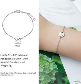 img 3 attached to Stainless Steel Chain Bracelet for Girls – Elegant Animal 🐾 Link Design with Simple Disc Charms – NA Moronly Women's Lovely Bracelet