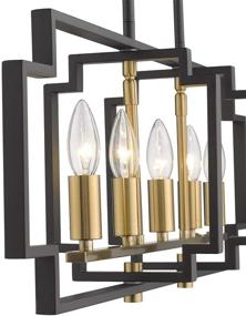 img 3 attached to Emliviar Black and Gold Island Lighting Fixture for Modern Kitchen and Dining Room, 5-Light, JE1981-5LP BK+G