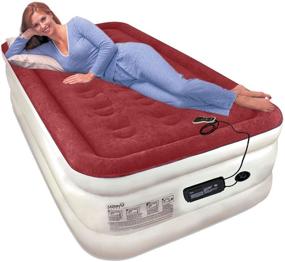 img 4 attached to Lazery Sleep Air Mattress Airbed with Built-in Electric 7-Setting Remote LED Pump for Twin Size
