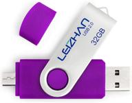 📱 leizhan 32gb микро-usb накопитель для samsung galaxy s7, s6, s5, s4, s3, j7, note5, note4, note3 – android телефон и планшет – фиолетовый логотип