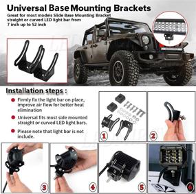 img 2 attached to Base Mounting Bracket LED Light Bar Slide Mounting Bracket 2PCS Universal Adjustable Side Bracket Kit Holder For Most Straight Or Curved Light Bars Pods Work Lights Fog Lights (Pack Of 2)