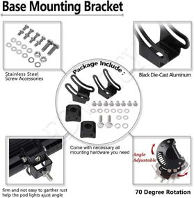 img 1 attached to Base Mounting Bracket LED Light Bar Slide Mounting Bracket 2PCS Universal Adjustable Side Bracket Kit Holder For Most Straight Or Curved Light Bars Pods Work Lights Fog Lights (Pack Of 2)