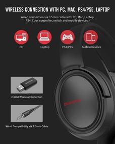 img 3 attached to Беспроводная игровая гарнитура BINNUNE 2.4G с микрофоном для PS4, PS5 и ПК, совместима с Xbox