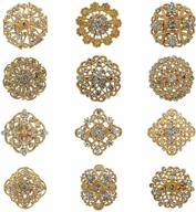 💍 weimanjewelry diy wedding bouquets kit - silver/gold plated 12pcs crystal rhinestones flower brooch pins logo