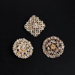 img 1 attached to 💍 WeimanJewelry DIY Wedding Bouquets Kit - Silver/Gold Plated 12pcs Crystal Rhinestones Flower Brooch Pins