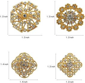 img 2 attached to 💍 WeimanJewelry DIY Wedding Bouquets Kit - Silver/Gold Plated 12pcs Crystal Rhinestones Flower Brooch Pins