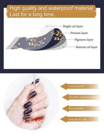 img 2 attached to 💅 Kalolary 20PCS Blue Gold Foil Semi Cured Gel Nail Polish Strips with Nail File and Stick - Waterproof Full Wraps Gel Nail Stickers for Women Girls Nail Art Decoration (UV/LED Lamp Required)