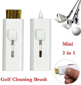 img 3 attached to Portable Golf Club Brush Groove Cleaner Value Pack - Metal/Nylon Dual Sided Iron, Ball, Shoe, Spike Cleaning Tools by Amy Sport