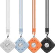 🔒 topmade 4 pack silicone protective case with key chain ring for apple airtag 2021 - anti-scratch & secure holder cover for key finder & pet finder logo