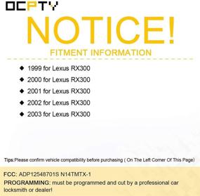 img 3 attached to 🔑 OCPTY 1X Lexus RX300 Remote Key Fob Replacement for 1999-2003 - Uncut Entry Transmitter: ADP12548701S N14TMTX-1