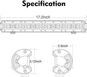 img 3 attached to 🚚 Повышенная видимость: 18-дюймовая светодиодная лампа Niking Auto для грузовиков, внедорожников, квадроциклов и морской техники - с четырьмя рядами светодиодов OSRAM, комбинированный луч света спот-поток, водонепроницаемая и долговечная.