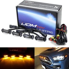 img 3 attached to 🚗 iJDMTOY Smoked Lens Grille Lighting Kit for 2016-up Toyota Tacoma w/TRD Pro Grill ONLY - 4pc Set, Includes (4) 4-SMD 2500K Amber LED Light Assy & Wiring Harness