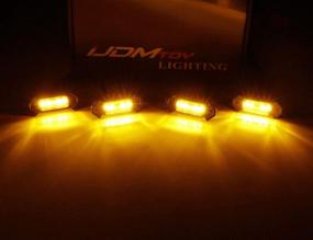 img 1 attached to 🚗 iJDMTOY Smoked Lens Grille Lighting Kit for 2016-up Toyota Tacoma w/TRD Pro Grill ONLY - 4pc Set, Includes (4) 4-SMD 2500K Amber LED Light Assy & Wiring Harness