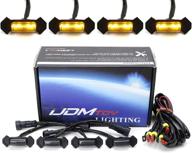 🚗 ijdmtoy smoked lens grille lighting kit for 2016-up toyota tacoma w/trd pro grill only - 4pc set, includes (4) 4-smd 2500k amber led light assy & wiring harness logo