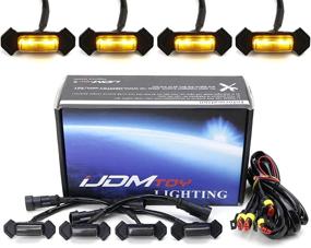 img 4 attached to 🚗 iJDMTOY Smoked Lens Grille Lighting Kit for 2016-up Toyota Tacoma w/TRD Pro Grill ONLY - 4pc Set, Includes (4) 4-SMD 2500K Amber LED Light Assy & Wiring Harness
