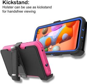 img 2 attached to 📱 Highly Durable CoverON Rugged Holster for Samsung Galaxy A11 - Hot Pink: Military Grade Belt Clip Phone Cover