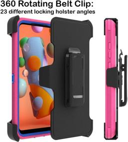 img 1 attached to 📱 Очень прочный чехол Holster для Samsung Galaxy A11 - горячий розовый: телефонный чехол с поясным клипом военного класса.