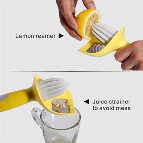 img 3 attached to 🍋 3 in 1 Lemon Zester Tool - Citrus Zester, Channel Knife, Citrus Reamer, and Grater with Seed Pip Catcher - Avoid Mess with Soft-Touch Grip - Compact Design for Easy Storage - Dishwasher Safe - by KITCHENDAO