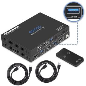 img 3 attached to 🔁 2-Port USB 3.0 HDMI KVM Switch with 4K60 4:4:4 HDR Atmos, Stereo Audio Extractor, Mic, IR Remote - Share Keyboard Mouse Printer and Monitor for 2 Computers - Includes 2 USB 3.0 Cables and USB Selector Hub SW21KVM