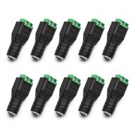 chanzon 10-pack 12v dc female power connector 5.5mm x 2.1mm 24v power jack socket set for led strip, cctv, security camera - cable wire ends, plug barrel adapter logo