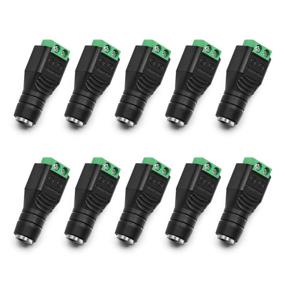 img 4 attached to Chanzon 10-Pack 12V DC Female Power Connector 5.5mm x 2.1mm 24V Power Jack Socket Set for LED Strip, CCTV, Security Camera - Cable Wire Ends, Plug Barrel Adapter