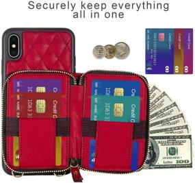 img 1 attached to Wine Red Crossbody Wallet Case for iPhone Xs Max by LAMEEKU - Quilted Handbag Design with Card Holder Slot and Full Protection for Women - Fits iPhone Xs Max 6.5 Inch