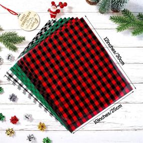 img 3 attached to 🎄 Christmas Buffalo Plaid HTV Vinyl Sheets - 9pcs Red Black, Green Black, White Black Check Adhesive Iron On Patches for T-Shirts, Hats, Bags, Pillows - 12 x 10 Inch