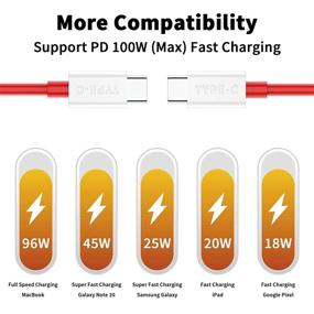 img 1 attached to 🔌 2 упаковки 6.6 футовых USB C кабелей APETOO для OnePlus 9 Pro - Зарядное устройство Type C Warp Charge Dash Charge 65W 6.5A USB-C Длинный супербыстрый зарядный кабель для iPad Pro, iPad Air 4, OnePlus 8T, 8 Pro, 7T