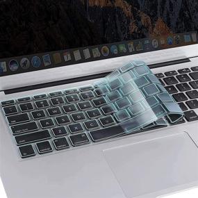 img 3 attached to MOSISO Горячий синий ультратонкий чехол для клавиатуры TPU Skin для MacBook Air 13-дюймовый A1466 A1369 2010-2017 и MacBook Pro 13/15-дюймовый (с/без дисплея Retina, 2015 предыдущей версии)