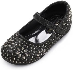 img 4 attached to DREAM PAIRS Girl's Rhinestone Mary Jane Ballerina Flat with Buckle Strap (Toddler/Little Girl)