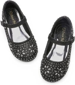 img 2 attached to DREAM PAIRS Girl's Rhinestone Mary Jane Ballerina Flat with Buckle Strap (Toddler/Little Girl)