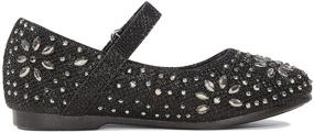 img 1 attached to DREAM PAIRS Girl's Rhinestone Mary Jane Ballerina Flat with Buckle Strap (Toddler/Little Girl)