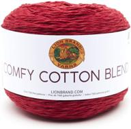 🧶 lion brand yarn comfy cotton blend yarn, one size, poppy - soft and versatile crafting essential for all seasons logo