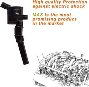 img 1 attached to Набор из 8 катушек зажигания MAS DG508 и свечей зажигания Motorcraft SP493 совместимость с двигателями Ford Lincoln Mercury 4.6L DG457 DG472 DG491 F523 3W7Z12029AA 1L2U12029AA 1L2U12A366A - высокопроизводительные запчасти для двигателя.