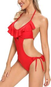 img 2 attached to 👙 Lomitti Swimsuit: Trendy Strappy Monokini Bathing Suit for Women's Clothing
