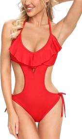 img 3 attached to 👙 Lomitti Swimsuit: Trendy Strappy Monokini Bathing Suit for Women's Clothing