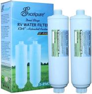 ⚓️ excelpure rv inline water filter: 2 pack kdf filter for boats, rvs, campers - reduce chlorine, bad taste, sediment in drinking water logo