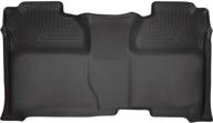 🚗 husky liners weatherbeater 2nd seat floor mat: full coverage for 2014-2018 chevrolet silverado/gmc sierra 1500 crew cab and 2015-2019 chevrolet silverado/gmc sierra 2500/3500 crew cab logo