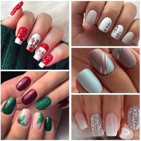 img 3 attached to 💅 Набор для искусственных ногтей Yokilly: 42 цвета глиттера, профессиональный набор для маникюра с кистью и жидкостью для великолепных французских ногтей и украшений — идеально для начинающих.