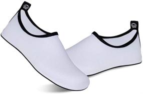 img 1 attached to 👣 Premium Water Shoes for Men & Women: Barefoot Aqua Socks for Surfing, Beach, Yoga (Milk-White, Size S)