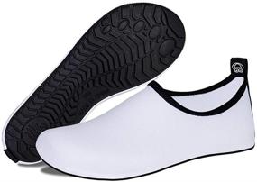 img 3 attached to 👣 Premium Water Shoes for Men & Women: Barefoot Aqua Socks for Surfing, Beach, Yoga (Milk-White, Size S)