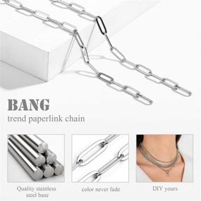 img 3 attached to 🔗 24-Foot Bulk Stainless Steel Paperclip Chain - ALEXCRAFT 4mm Link Chain for Jewelry Making