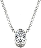 💎 radiant brilliance: dtjewels solitaire classy 14k white gold plated pendant with 1.00 ct round bezel set d/vvs1 diamond on an 18-inch chain necklace logo