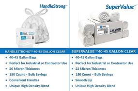 img 1 attached to Reli. HandleStrong 40-45 Gallon Trash Bags with Handles (150 Count) - Clear Handle Tie Garbage Bags - Compatible with 39 Gal, 44 Gal, and 45 Gal - 40-45 Gal Capacity