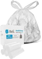 reli. handlestrong 40-45 gallon trash bags with handles (150 count) - clear handle tie garbage bags - compatible with 39 gal, 44 gal, and 45 gal - 40-45 gal capacity logo